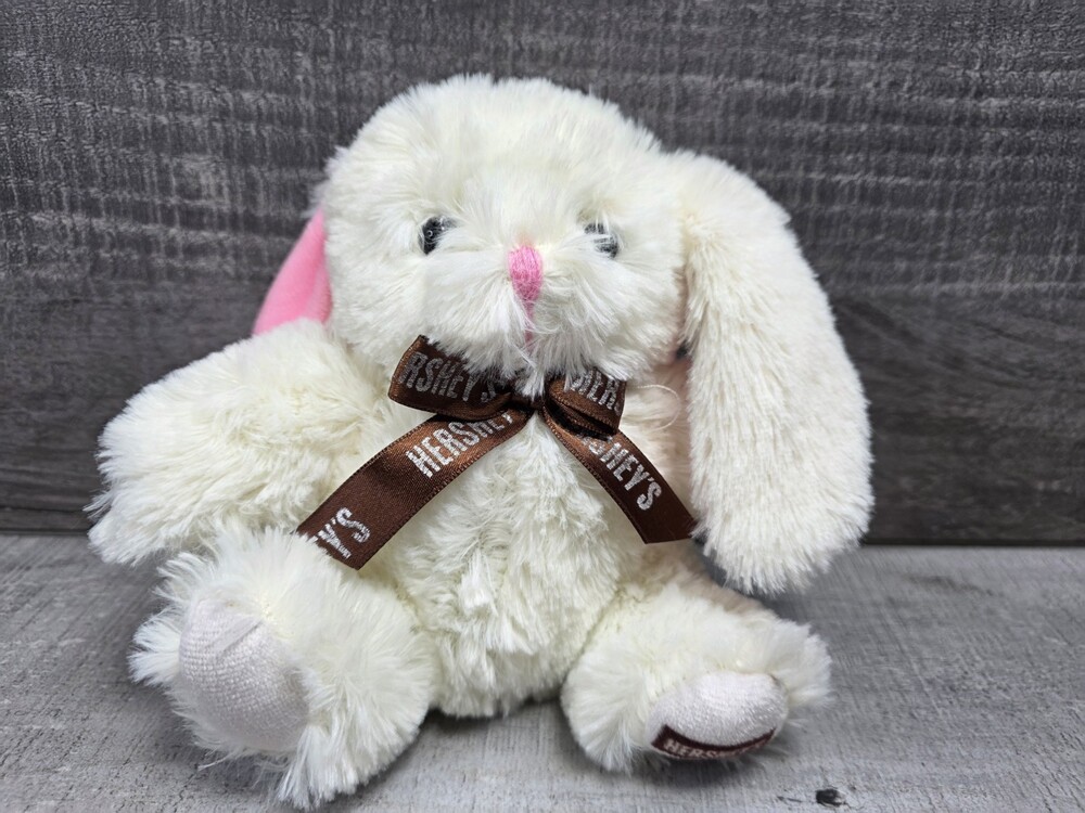 Hershey's 6 Inch Plush Bunny Rabbit Soft White Plush Hershey Ribbon Galerie g33